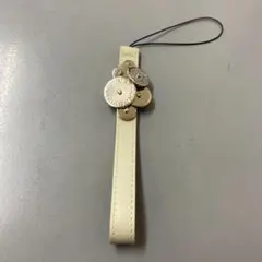 ブルガリ メタルチャーム ストラップ キーホルダー アイボリー BVLGARI