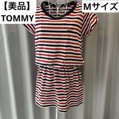 【美品】トミー TOMMY ワンピース ミニワンピ 半袖 ボーダー柄 Mサイズ