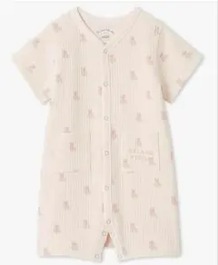 ジェラートピケ　ぬいぐるみ柄ロンパース　ピンクくま