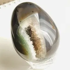 瑪瑙ジオード 天然石水晶 egg エッグ アゲート No.69