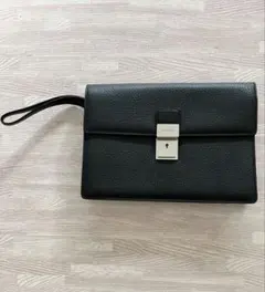 BURBERRY クラッチバッグ セカンドバッグ 鍵付き レザー ブラック