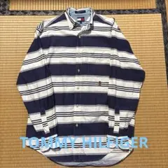 90s OLD TOMMY HILFIGER ボーダー ボタンダウンシャツ
