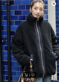 【美品】FREAK'S STOREスタンドカラーリバーシブルボアブルゾン黒