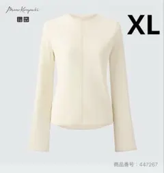 ユニクロ×マメクロゴウチ シアークルーネックTシャツ 長袖 白 ホワイト XL
