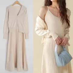 新品未使用 dholicディーホリック ニットカーディガン＆ワンピース セット