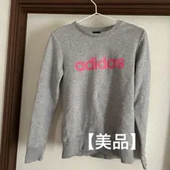【美品】adidas トレーナー グレー ピンクロゴのサムネイル