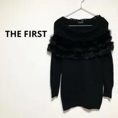 ザファースト レディース 長袖 ニット セーター 黒 ブラック もこもこ