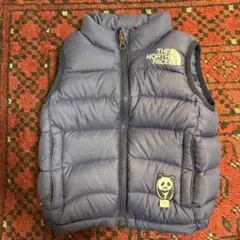 THE NORTH FACE キッズ80 ネイビー ダウンベスト パンダワッペン