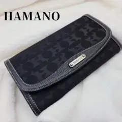 皇室御用達 美品 濱野皮革工藝 HAMANO 長財布 ジャガード織