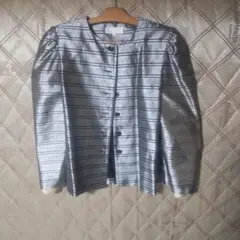 ノーカラージャケット 13サイズ シルバー東京ソワール