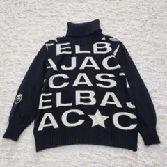 CASTELBAJAC カステルバジャック 総柄 ロゴ タートルネック ニット