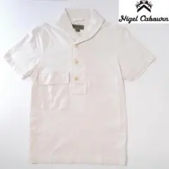 Nigel Cabourn ショールカラー ポロシャツ ホワイト 46のサムネイル