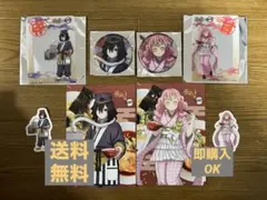 宅麺 限定 鬼滅の刃　甘露寺蜜璃　伊黒小芭内　缶バッジ　クリアカード　ステッカー