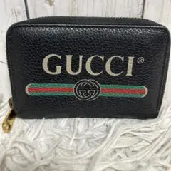 極美✨GUCCI コインケース ラウンド GG マーモント レザー グレー 