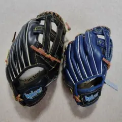 kaiser 軟式グローブ　親子　セット　 KW310C 黒/青　右投げ