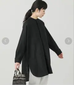 かぐれ リネンバッククロスサロペット 麻 黒 涼感 ゆるシルエット 新品