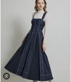 CASA FLINE　フロントホックデニム　ロングワンピース