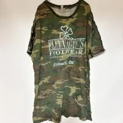 1点もの✨ 迷彩 ロゴプリントTシャツ 【L】 カモフラ ミリタリー 希少柄