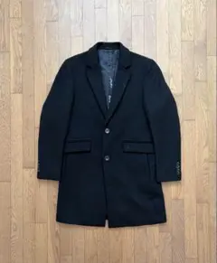 美品 ナンバーナイン× STUDIOUS 音符 メルトンチェスターコート 黒 1