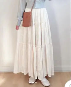 メリージェニー　クロシェレースティアードスカート　アイボリー