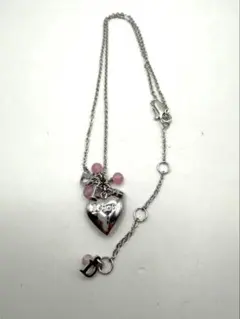 Dior ハート型ネックレス ピンクビーズ