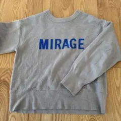 Samansa Mos2 blue MIRAGE 刺繍 グレー 長袖ニット