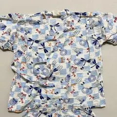 ベビー甚平 男の子 80 トンボ 市松模様