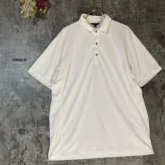 UNIQLO オーバーサイズ　ドライメッシュ　ポロシャツ　半袖　白　メンズ　XL