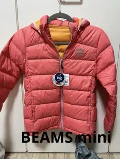 BEAMS mini フード付き中綿コート ピンク　150