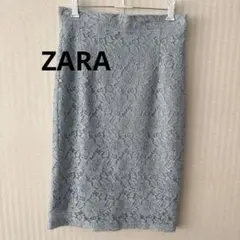 ZARA BASIC レースタイトスカート アイスブルー　Sサイズのサムネイル