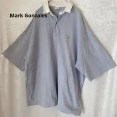 Mark Gonzales ビッグシルエットポロシャツ　ブルー　Lサイズのサムネイル