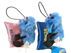 パペットスンスンおやすみピローマスコット ぬいぐるみ ブルー ピンク 2点セット