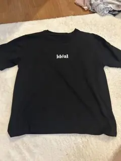 ideal ロゴ入り 黒 半袖Tシャツ