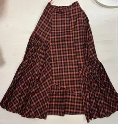 チェック柄 アシンメトリープリーツスカートのサムネイル