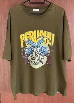 Perushu Tシャツ カーキ グラフィック L