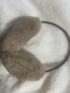 ベージュ ブラウン　ファー イヤーマフ　y2k