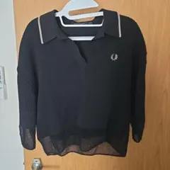 FRED PERRY 黒 五分丈ポロシャツ 【美品】