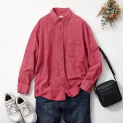 Crocodile♡ボタンダウンシャツ フューシャピンク 長袖 Mのサムネイル