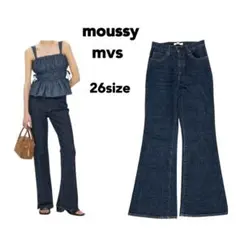 極美品✨MOUSSY MVS FLARE フレアデニム 濃紺 洗える 赤耳 26