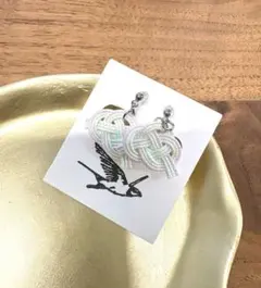 水引　あわじ結び　ラメ3色　イヤリング