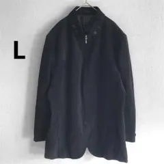 美品 メンズ L ステンカラー ジャケット ブルゾン ダークグレー アウター