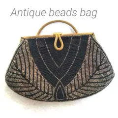 アンティーク ビーズバッグ がま口 ゴールド金具
