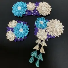 つまみ細工　帯留め　髪飾り