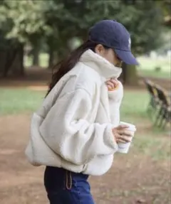 WEB限定Columbia/コロンビア別注ショートボアジャケット　ホワイト　M