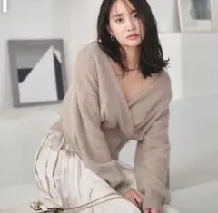 SNIDEL ラメラクーンカシュクールニットプルオーバー