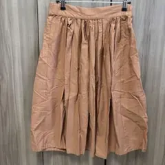 ベージュ フレアスカート ウエストゴム 前面フラット アーバンリサーチ
