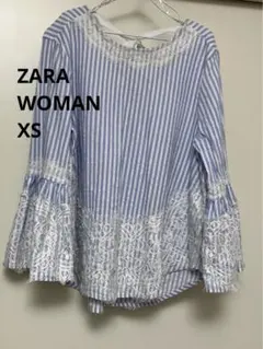 ZARA XS レース ストライプ トップスのサムネイル