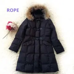 ROPE リアルファー付き ロング丈 ダウンコート トグルボタン ダッフル