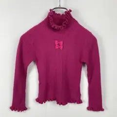 訳あり mezzo piano メゾピアノ リブニット フリル タートルネック