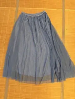 LAUTREAMONT チュールプリーツロングスカート ブルー 38